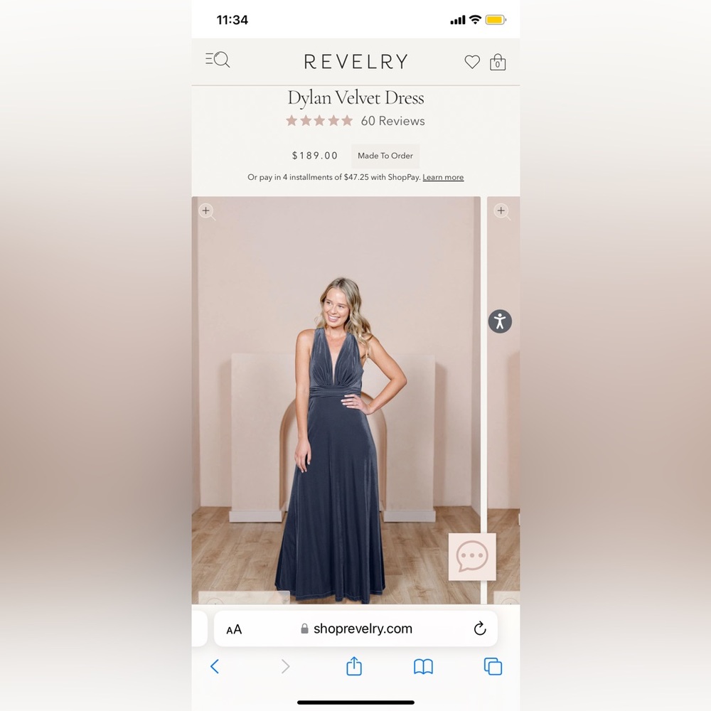Revelry Indie Blue Velvet Dylan Dress